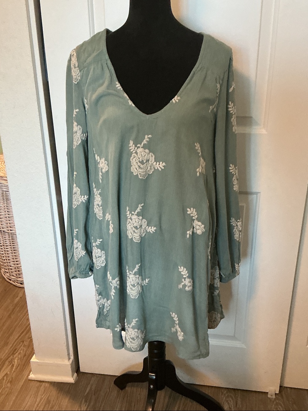 Free People Misty Green Floral Dress M NWT